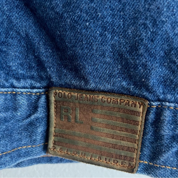 Polo Jeans Ralph Lauren Women’s Corduroy Collar Barn Denim Jacket Size M - Picture 5 of 8